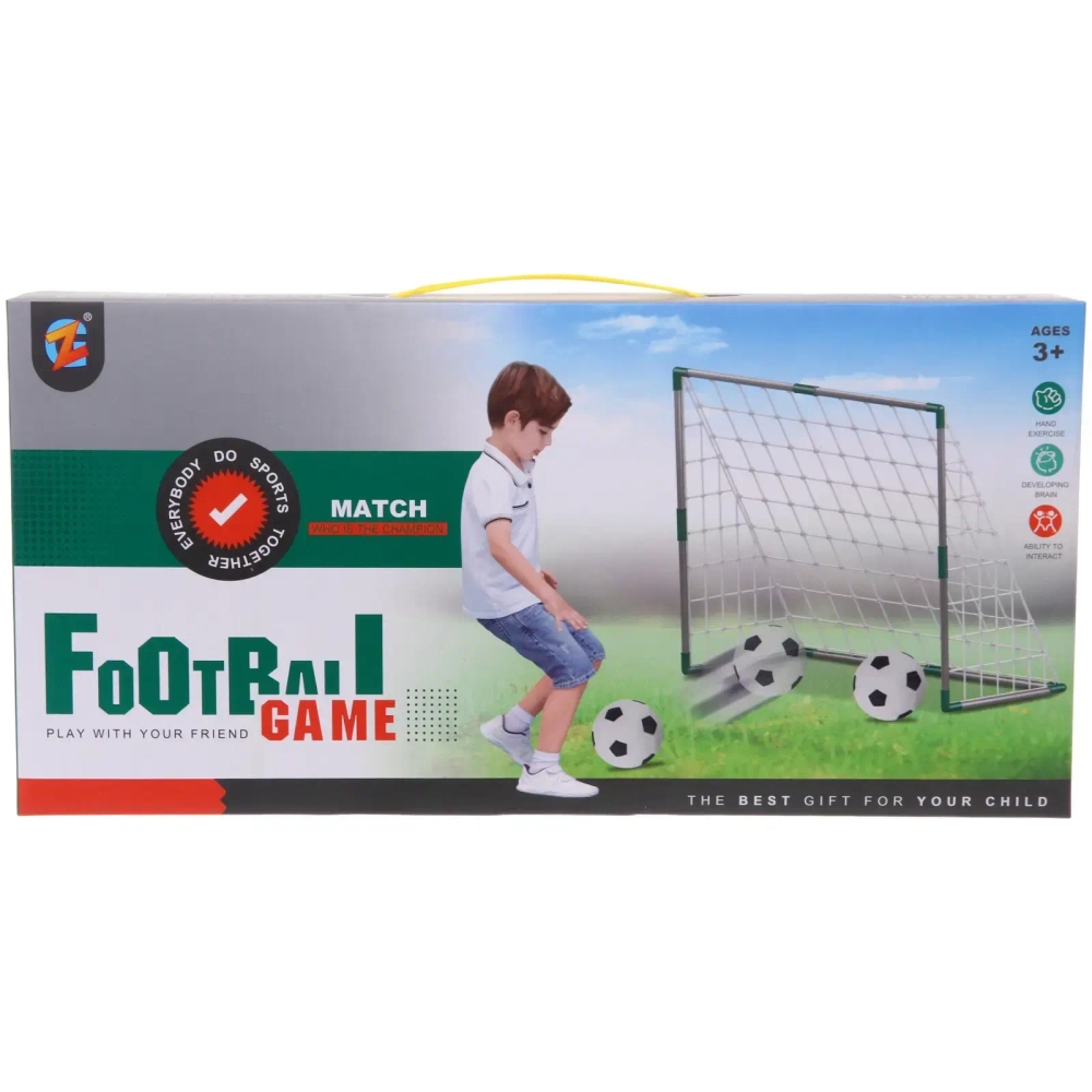 Набор тренировочный для футбола ZG270-227: ворота 88*36*68 см, мяч 12 см, насос