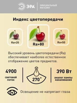 Лампочка светодиодная промышленная ЭРА LED E27/E40 50 Вт T100 колокол 4000К нейтральный белый свет 1 штука