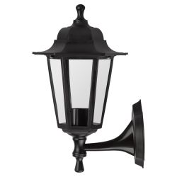 Садово-парковый светильник ЭРА НБУ 06-60-001 черный 6 гранный настенный IP44 Е27 max60Вт