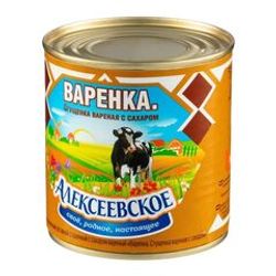 ПРОДУКТ МОЛОКОСОД СГУЩ. АЛЕКСЕЕВСКОЕ 370 ГР 4% ВАРЕНАЯ С САХАРОМ Ж/Б