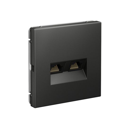 Розетка двойная компьютерная ArtGallery RJ45+RJ45 кат. 6A механизм базальт SE GAL001488
