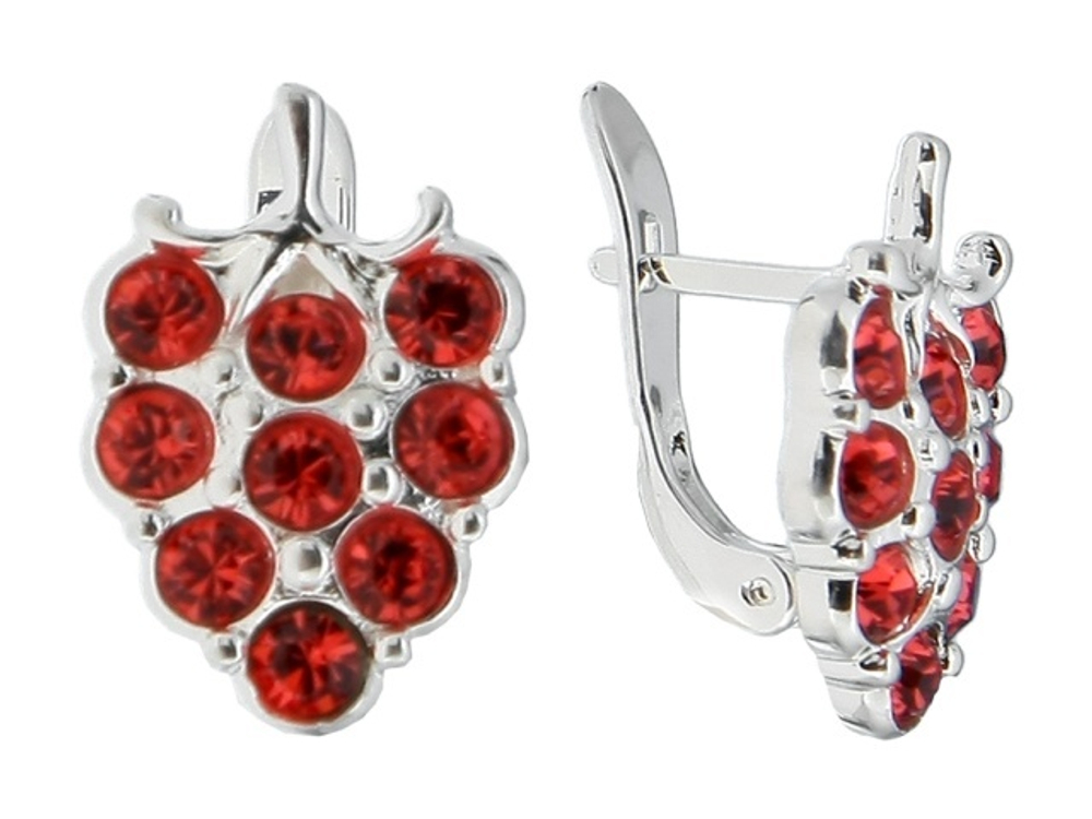 "Черимойя" серьги в родиевом покрытии из коллекции "Плод страсти" от Jenavi  с английским замком