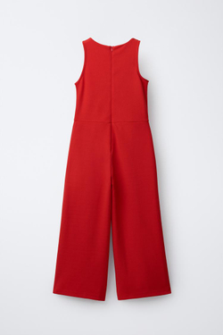 ZARA ДЛИННЫЙ КОМБИНЕЗОН БЕЗ РУКАВОВ, КРАСНЫЙ