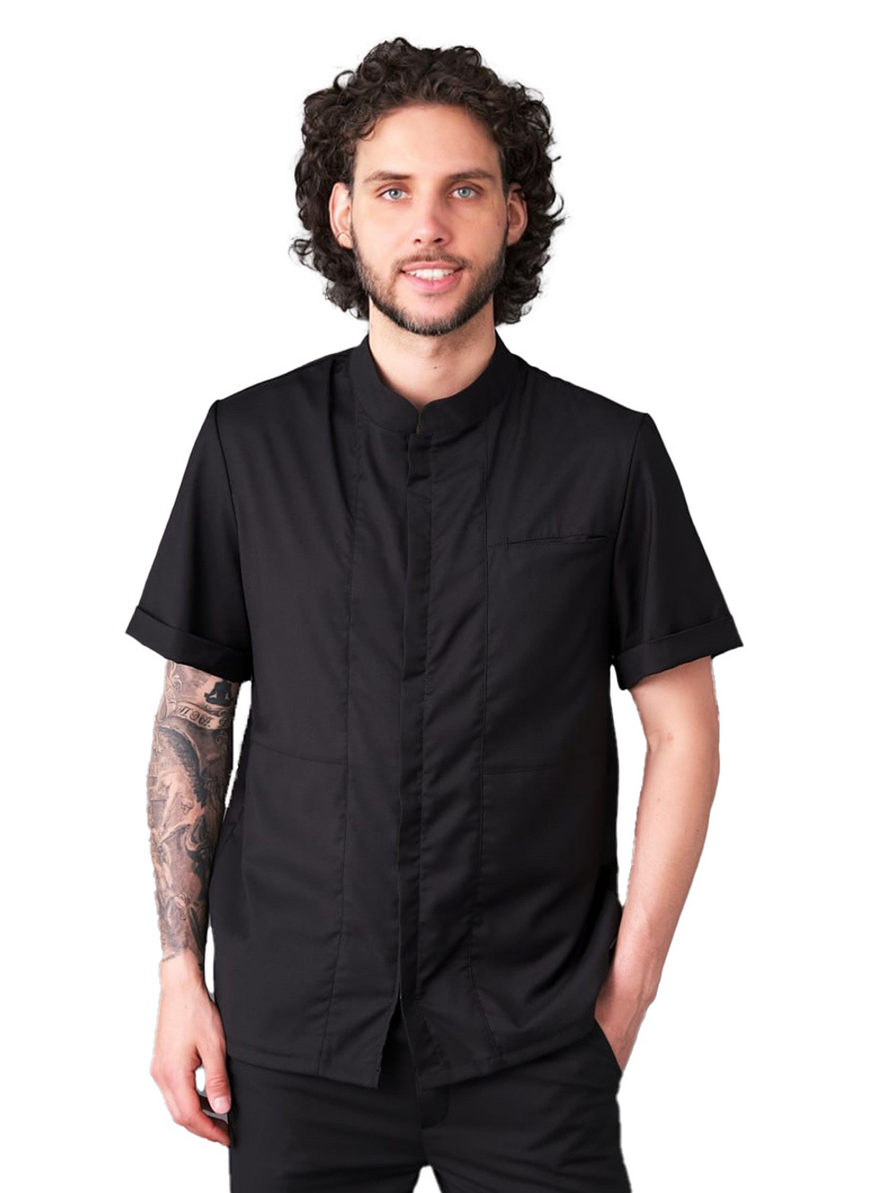 Рубашка медицинская мужская Тезис TZ700 на молнии, черный, 50