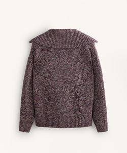 Oysho Вязаная толстовка с высоким воротником, бургунди