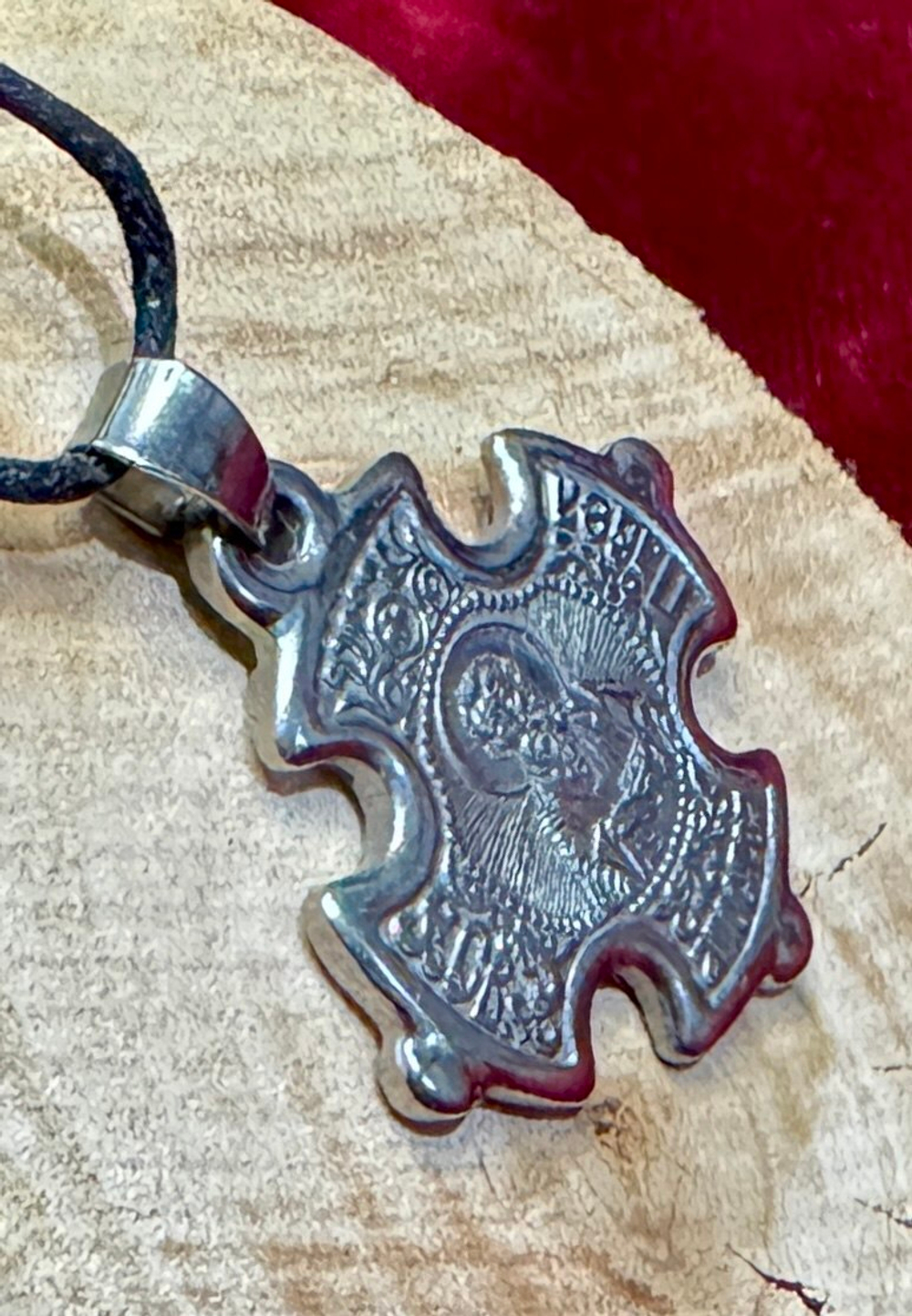 Святой Павел Нательная икона в форме креста с серебрением