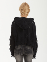 Женская Толстовка Wired Black Eyelet Detail Distressed Zip Up