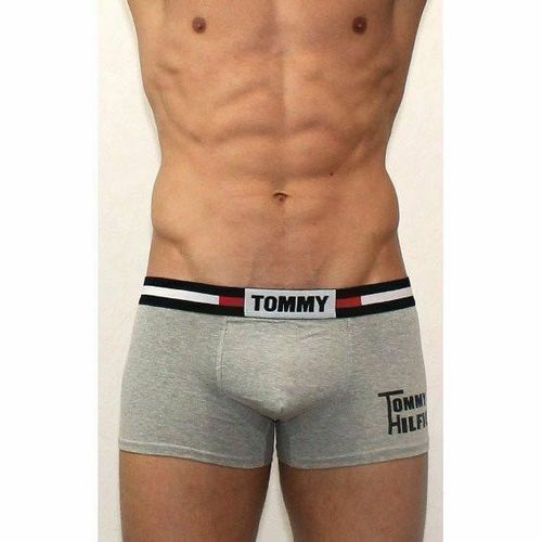 Мужские трусы боксеры серые с черной резинкой Tommy Hilfiger Grey