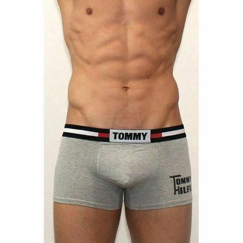 Мужские трусы боксеры серые с черной резинкой Tommy Hilfiger Grey