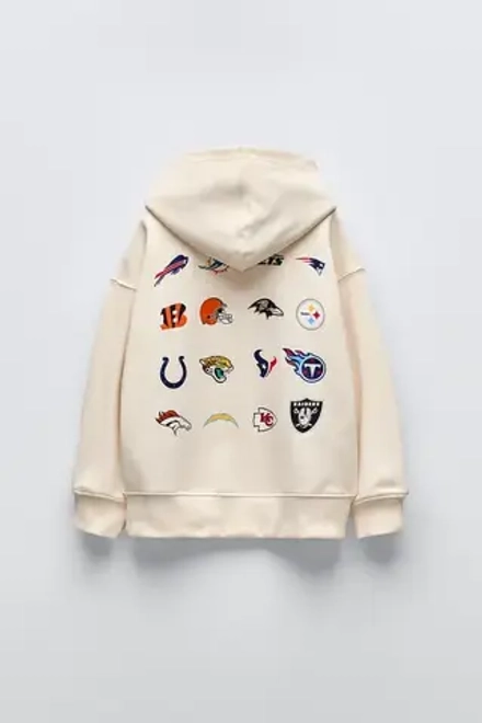 ZARA ХУДИ NFL ©, ЭКРЮ