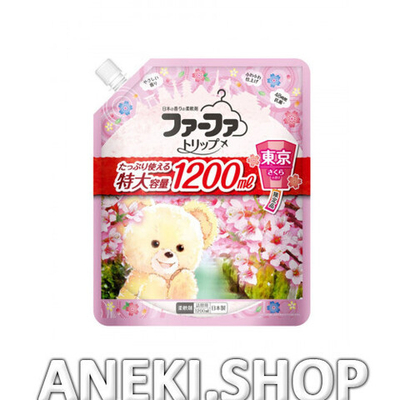 Кондиционер для белья с антибактериальным эффектом и ароматом цветущей сакуры 1200 мл Nissan FaFa Sakura Monogatari