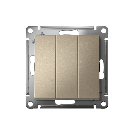 Выключатель 3-кл. СП AtlasDesign 10А IP20 (сх. 1+1+1) 10AX механизм шампань SE ATN000531