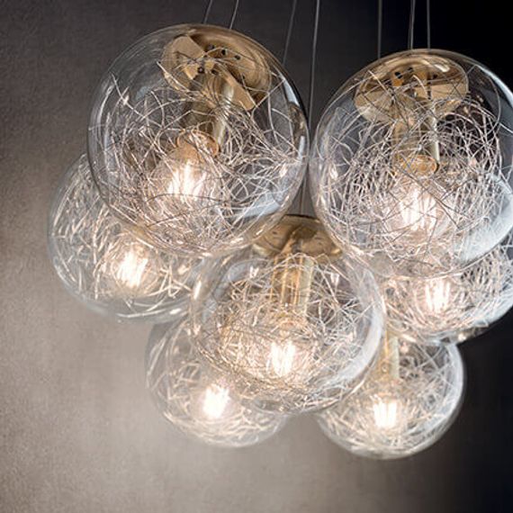 Подвесная люстра Ideal Lux Mapa Sat SP7 Ottone 176000