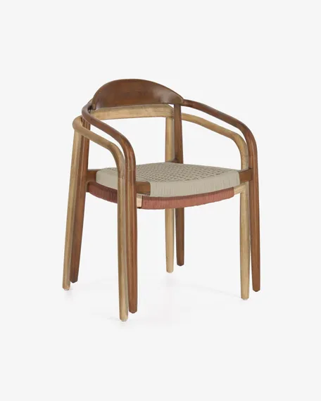 Стул Glynis орех с бежевым сиденьем