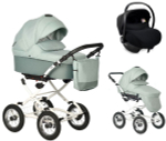 Детская коляска Indigo Barbara 21 Classic 3 в 1 с автокреслом Avionaut Cosmo Ba02 шалфей