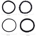 Резинки для волос НАБОР 14 шт., 8 видов форм, чёрный, MONTE VITA, 457044