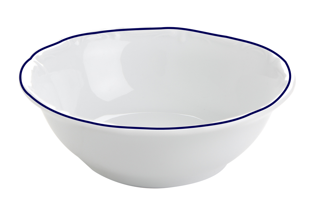 Салатник 23 см, кант синий
