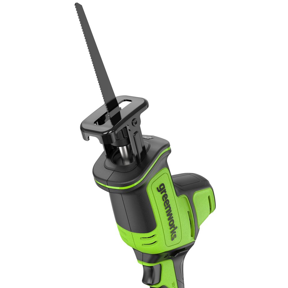 Пила сабельная акк. Greenworks GPT-CRS-25, 24V, б/щет, 0-3000/мин, рез 80 мм дер., LED, 1х4Ач,ЗУ,кор (1200507CUB)