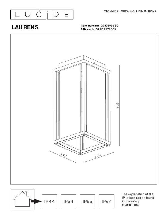 Уличный светильник Lucide Laurens 27105/01/30
