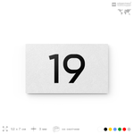 Табличка с номером 19 на дверь квартиры, для офиса, кабинета, аудитории, склада, белая 120х70 мм, Айдентика Технолоджи