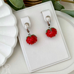 LEFIREL' Серьги серебряные женские "Клевер" с цветами из муранского стекла / ювелирные украшения из родированного серебра 925