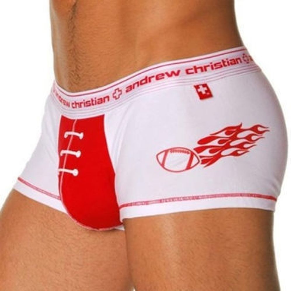 Мужские трусы хипсы Andrew Christian Red Football Boxer  AC01