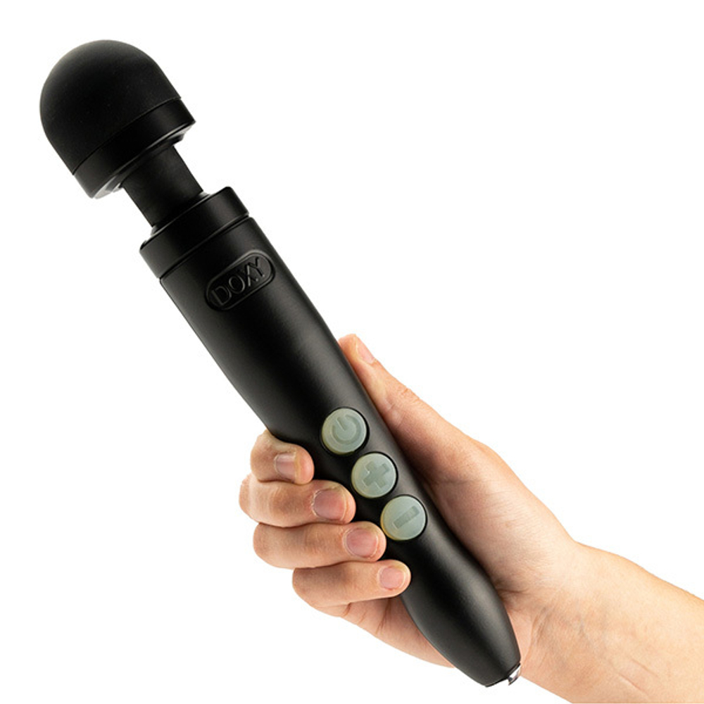 Матово-черный беспроводной вибратор-вонд 28см Doxy Die Cast 3R Massage Wand Matte Black