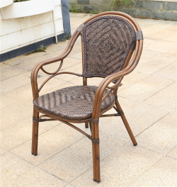 Кресло из искусственного ротанга для отдыха БАМБУК-1 с аллюминевой рамой