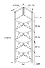 Угловой стеллаж  160х35 - белый