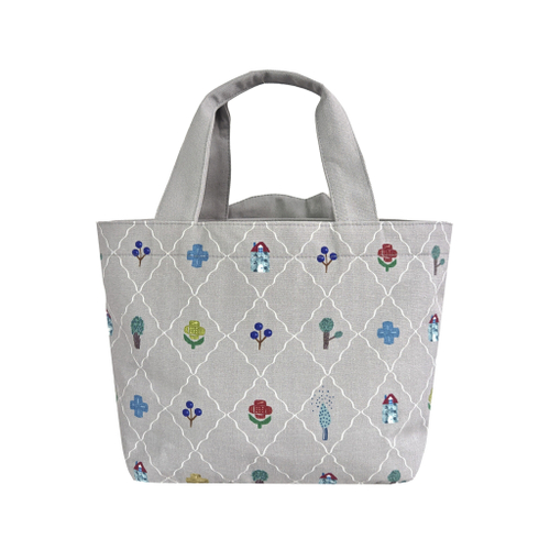 Компактная женская сумка с кошкой MATILDAsan в стиле пэчворк, серая, 25-8542-1, KUSUGURU