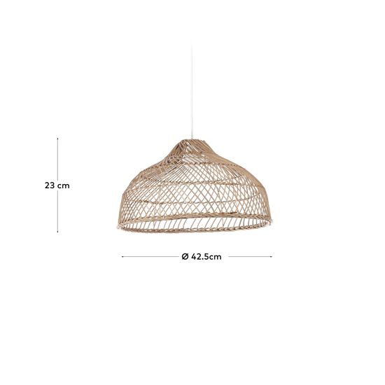Плафон из ротанга Dyara светлого оттенка с натуральной отделкой