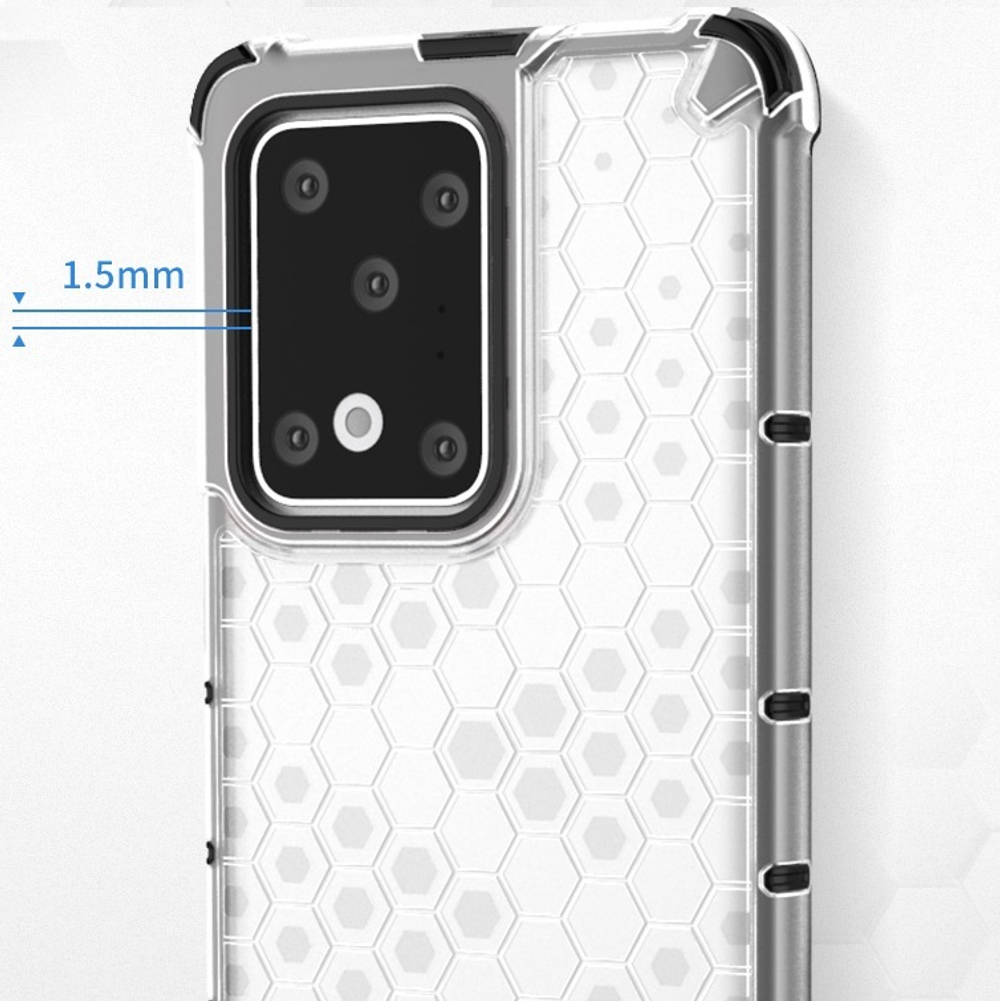 Прозрачный чехол на Samsung Galaxy S20 Ultra, ударопрочный от Caseport, серия Honey