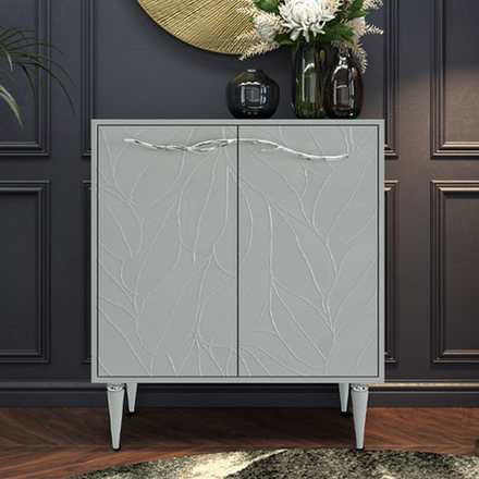 Комод Арт Колор leaves Классик Сильвер с 2 полками Серый дым