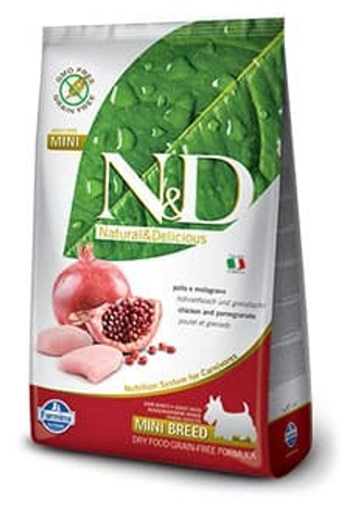 Корм Farmina 800г. N&amp;D Dog Chicken &amp; Pomegrante Adult MINI (для собак миниатюрных пород)
