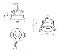 Встраиваемый светильник iLedex Mars 107-7W-D64-4000K-24DG-BK