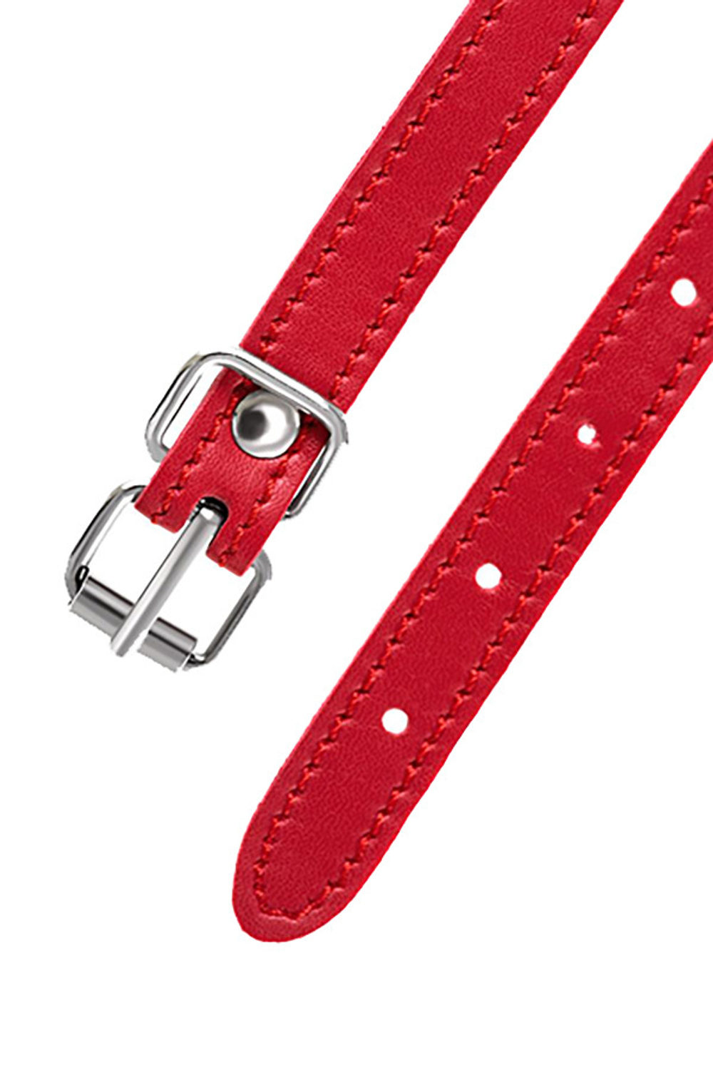 Красная маска из искусственной кожи ToyFa Anonymo 310205