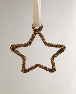 ZARA HOME ЗОЛОТИСТОЕ НОВОГОДНЕЕ УКРАШЕНИЕ «ЗВЕЗДА», ЗОЛОТИСТЫЙ