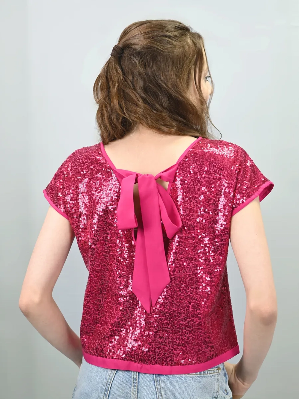 Блузка топ с пайетками для девочки