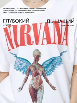 Футболка черная оверсайз варенка с рокерским рисунком