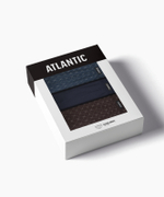Мужские трусы слипы классика Atlantic, набор 3 шт., хлопок, океан + тёмно-синие + коричневые, 3MP-205