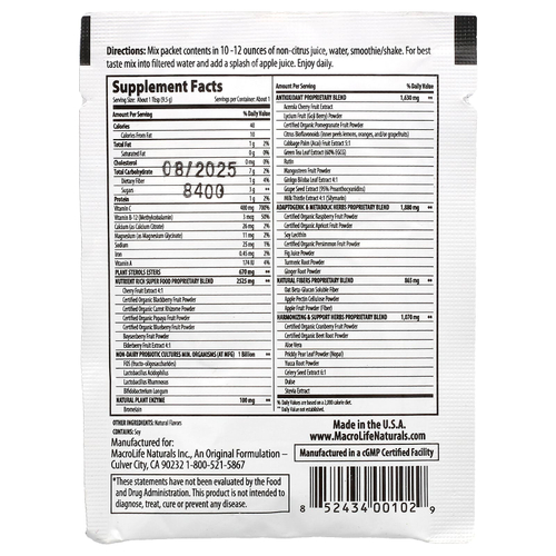 Macrolife Naturals, Miracle Reds®, суперфуд, годжи, гранат, асаи и мангостан, 9,5 г (0,3 унции)