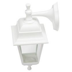 Садово-парковый светильник ЭРА НБУ 04-60-001 белый 4 гранный настенный IP44 Е27 max60Вт | Садово-парковые светильники