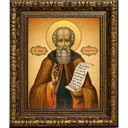 Савва Сторожевский Святой Преподобный. Икона на холсте.