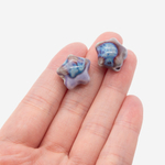 Бусина в форме звезды, 15,7*16,2мм, фиолетовая, глазурированный фарфор