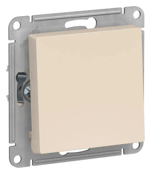 Atlas Design 1-клавишный выключатель 2-полюсный, 10АХ, механизм, бежевый