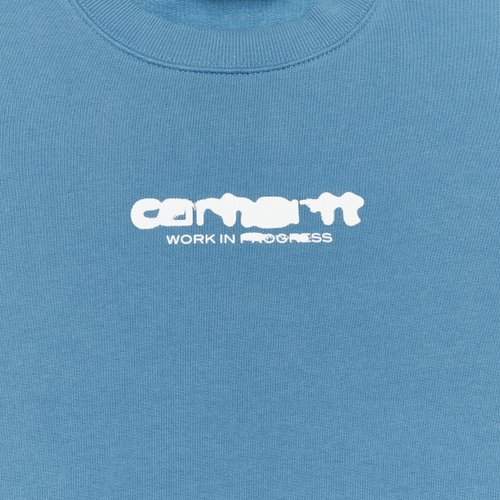 Толстовка мужская Carhartt WIP Ink Bleed Sweatshirt  артикул:I032866_vancouver_blue_white - купить в магазине Дайс