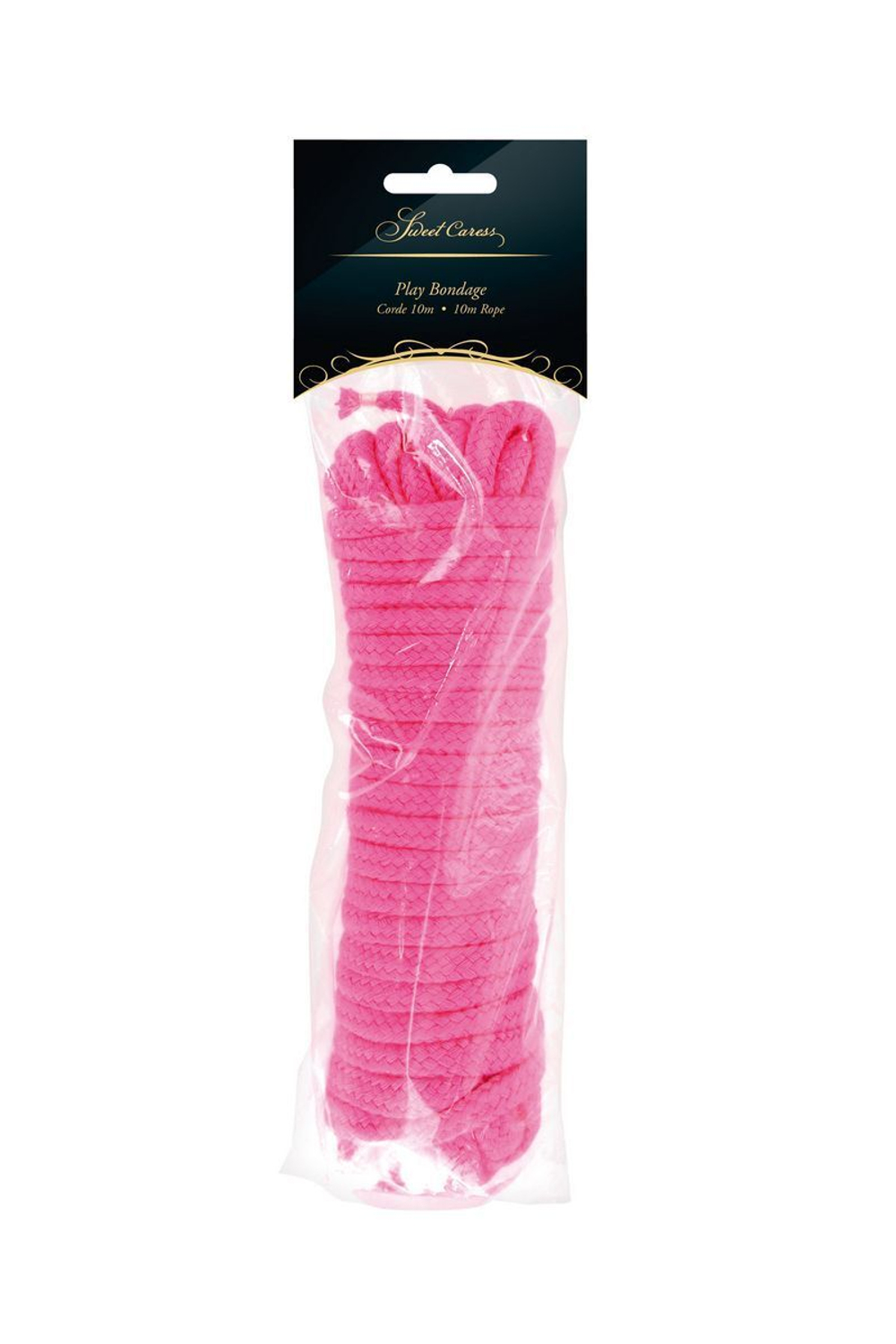 Розовая веревка для связывания Sweet Caress Rope - 10 метров (Цвет: розовый)