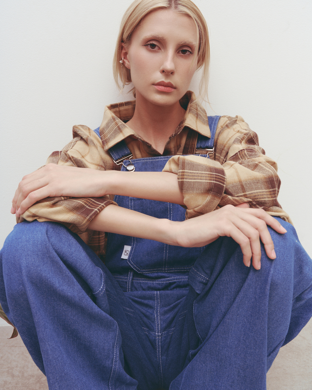 Denim Loose Fit Overall Blue