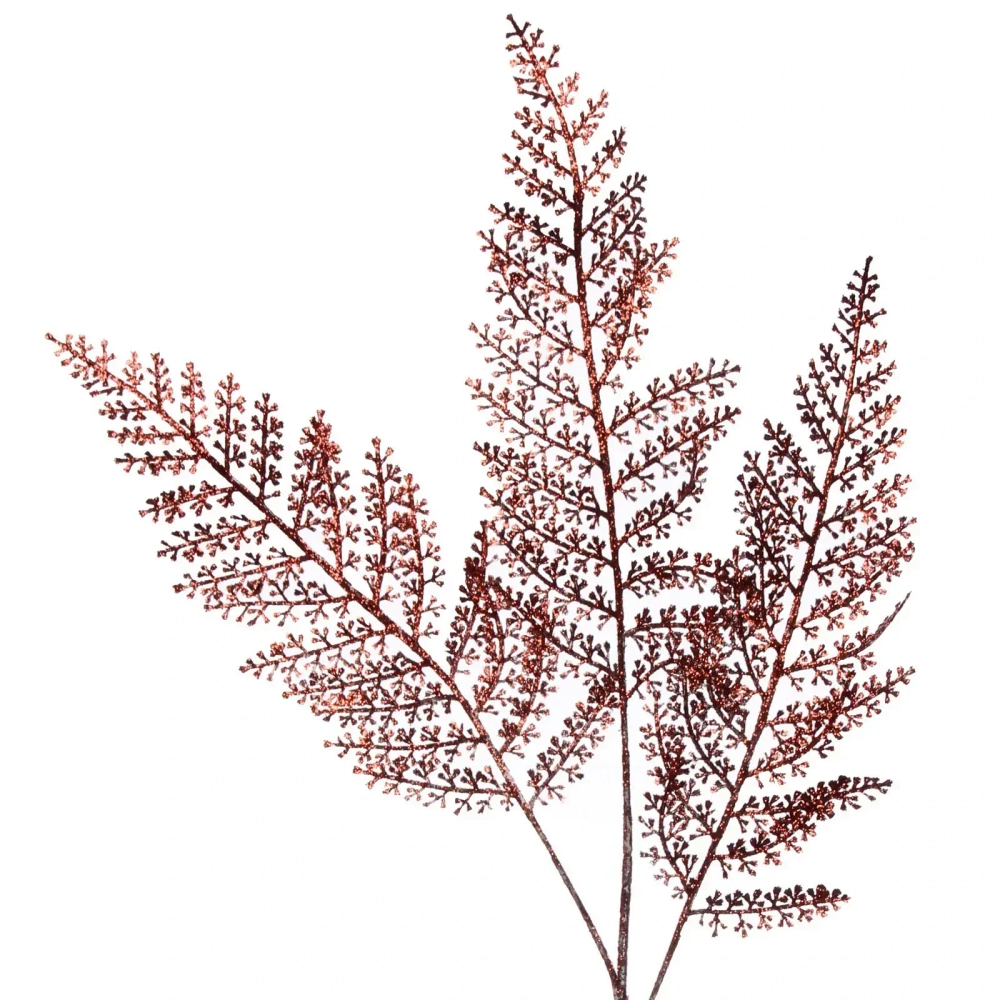 Ветка декоративная «Сверкающий папоротник» 86 см, Шоколад
