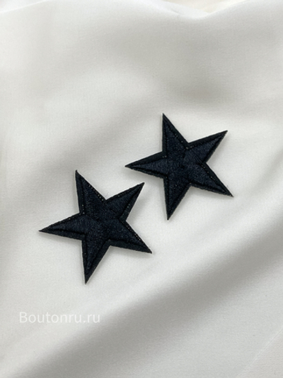 Нашивка звезда черная 3,5 см